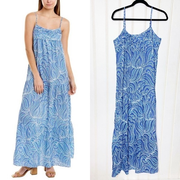 J.McLaughlin Linen Paris Maxi Dress Sz M 197 - Picture 1 of 7